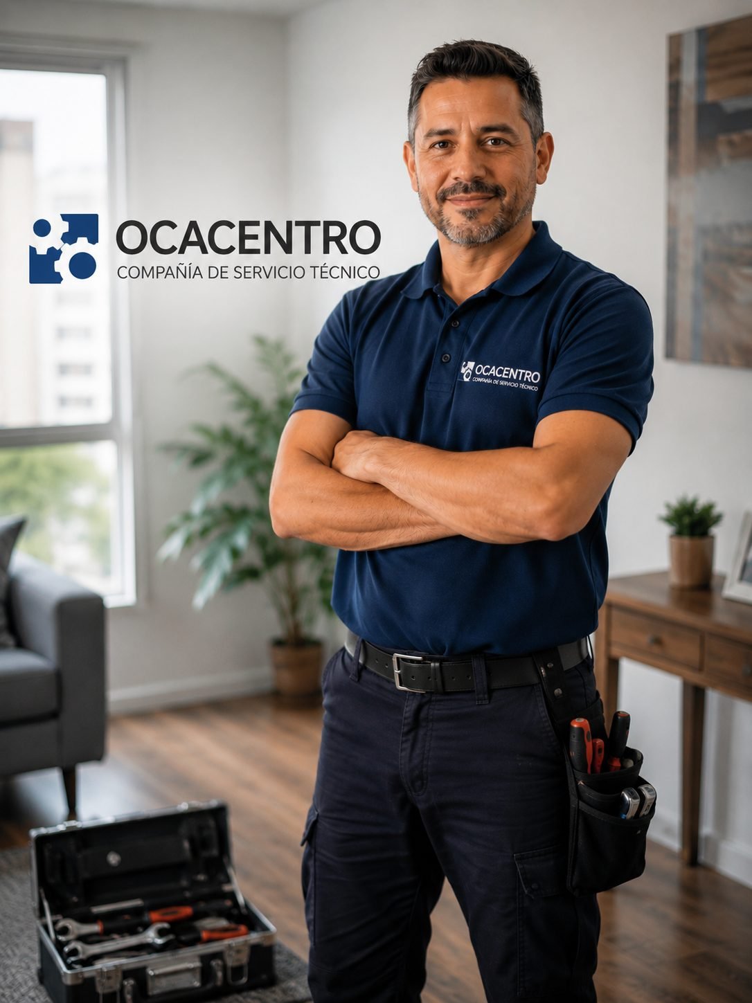 Técnico de OCACENTRO revisando un electrodoméstico